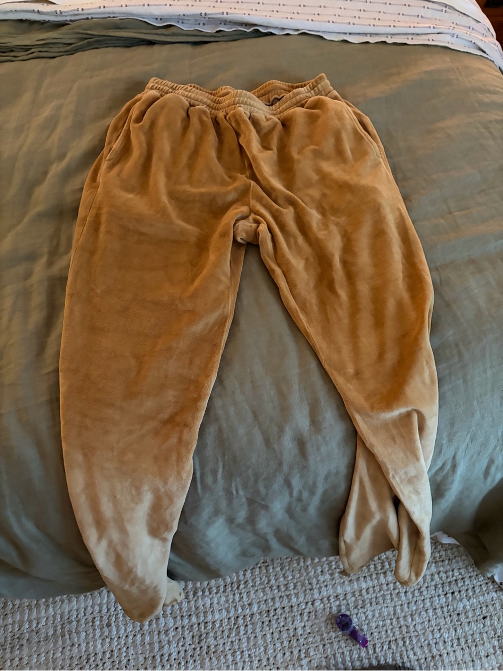 Suzi Kondi Tan Velour Track Pants